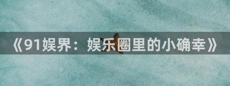 摩根娱乐：《91娱界：娱乐圈里的小确幸》